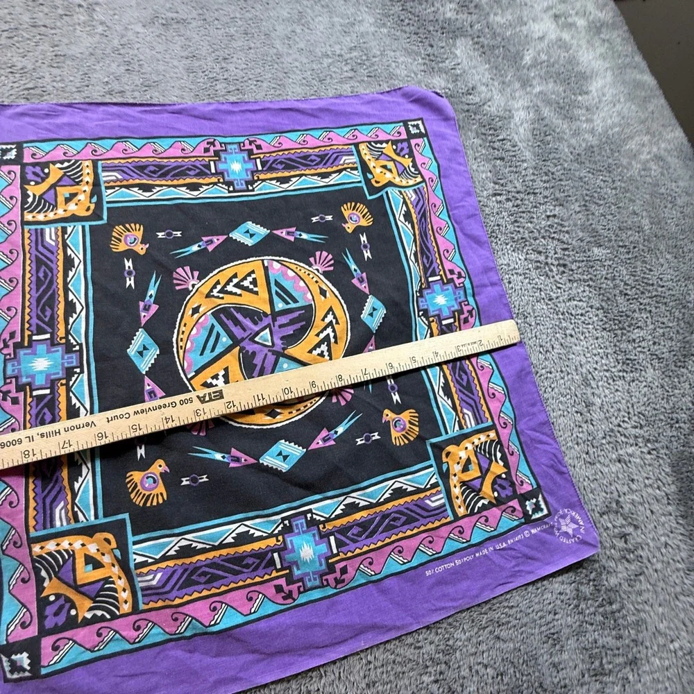 Wamcraft Bandana Unisex OS Purple Vintage Southwestern Tribal Print USA